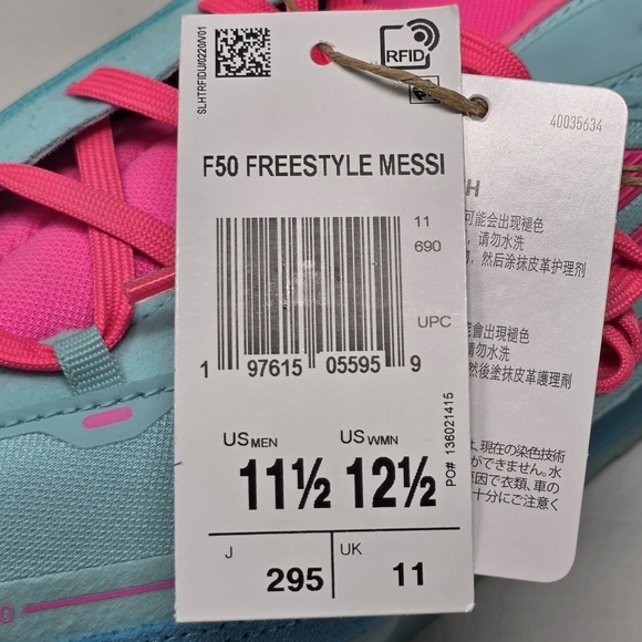 Adidas F50 Messi Freestyle Men Sz 11.5 Indoor Soccer Cleats JH8831 Blue Pink New main image 11